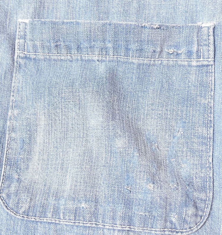 7.5Oz DENIM カバーオールSHIRT(刺繍：スカル) - REMI RELIEF