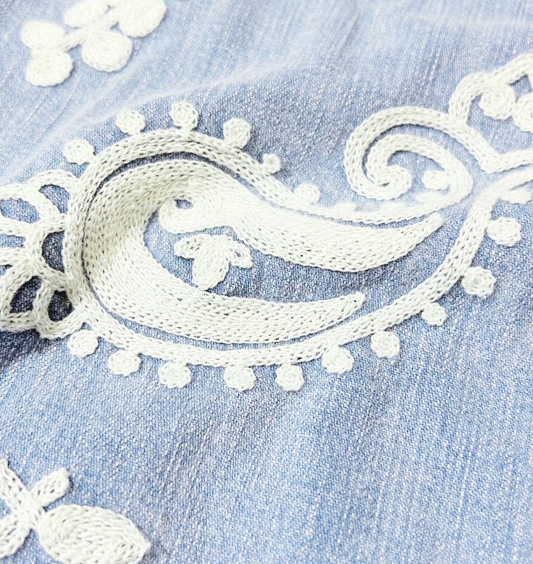 7.5Oz DENIM カバーオールSHIRT(刺繍：スカル) - REMI RELIEF