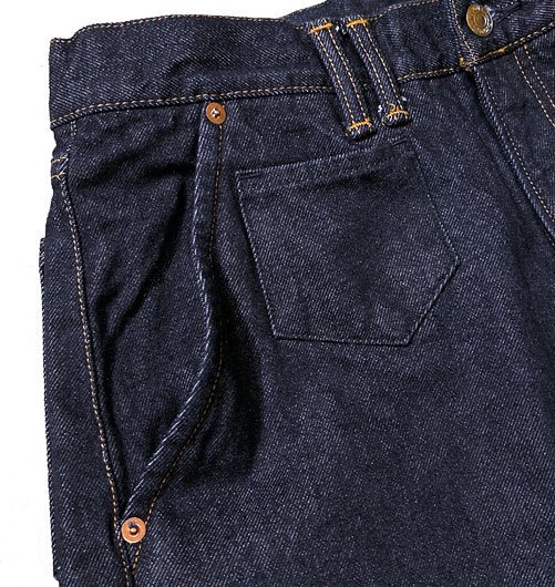 AN221 80's WIDE TAPERED JEANS INDIGO（ONE WASH） - ANACHRONORM 