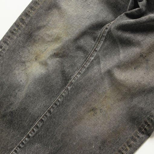 AN342-W REGULAR TAPERED WASHED 5P BLACK DENIM PANTS