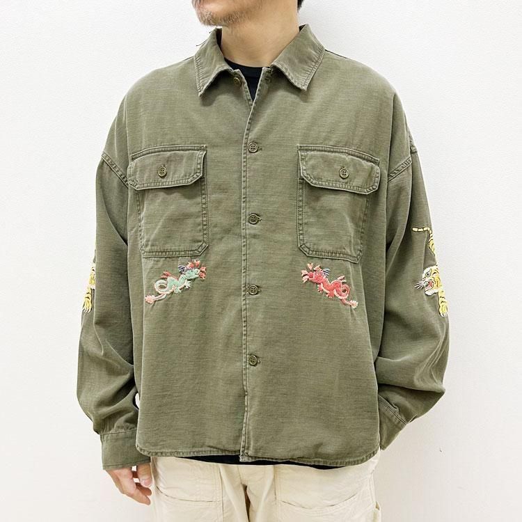 WIDE MILITARY SHIRT(刺繍) - REMI RELIEF（レミレリーフ）