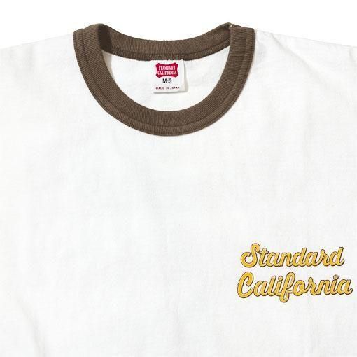 SD US Cotton Script Logo Ringer T ブラウン SD US Cotton Script Logo Ringer T : STANDARD CALIFORNIA