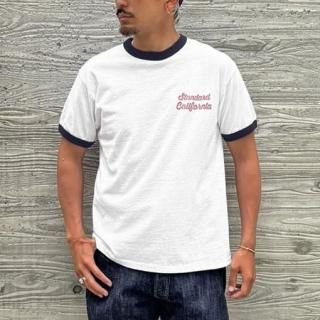  SD US Cotton Script Logo Ringer T <br>STANDARD CALIFORNIA<br>ʥɥե˥