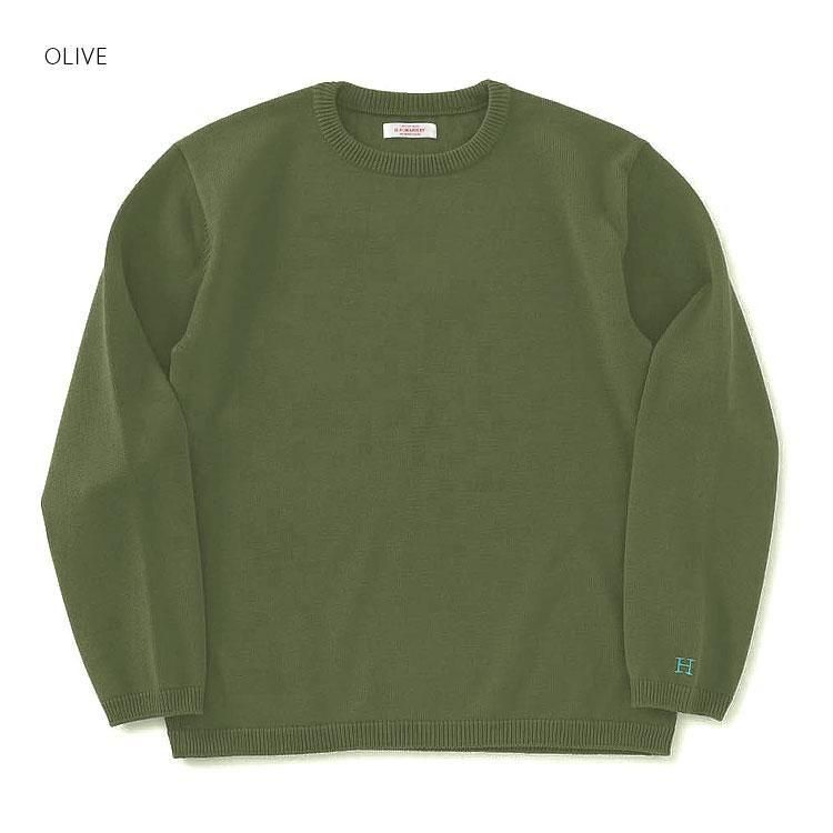 ウェーブコットン メリノウール ウォッシャブル クルーネックセーター