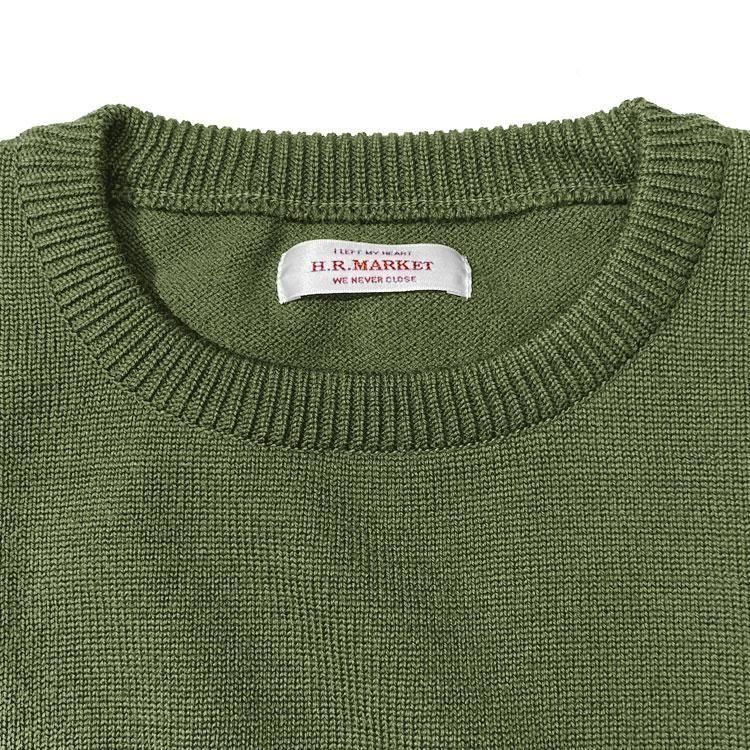 ウェーブコットン メリノウール ウォッシャブル クルーネックセーター