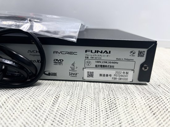 未使用品】FUNAI製/ブルーレイディスクレコーダー/FBR-SW1030 / フナイ / 1TB / 2番組同時録画 - 家電 リサイクルショップ  荒川区日暮里 ☆１２３☆販売・買取・引取