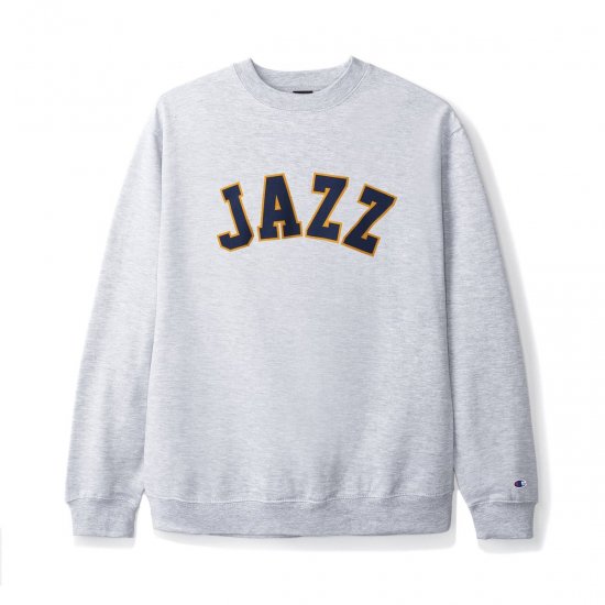 BUTTER GOODS バターグッズ JAZZ CHAMPION CREWNECK, HEATHER GREY