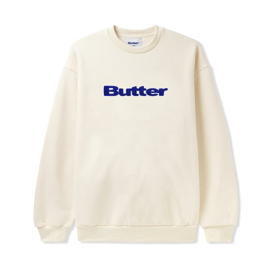 BUTTER GOODS バターグッズ Chenille Logo Crewneck Sweatshirt Bone