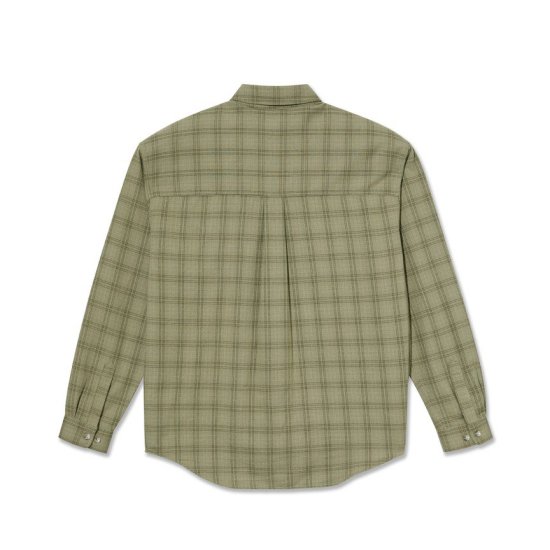 PPOLAR SKATE CO. ポーラー MITCHELL LS SHIRT FLANNEL - GREEN / BEIGE