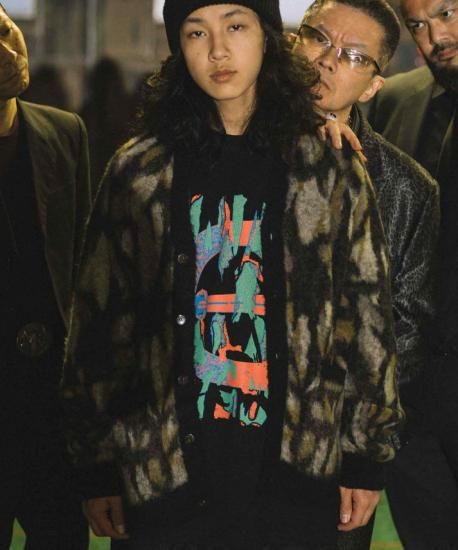 EVISEN エビセン SKULL CAMO CARDIGAN - BLACK
