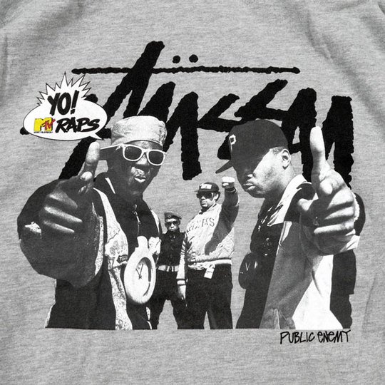 Stussy × Yo! MTV Raps Public Enemy Hoodie Gray LARGE - PUBLISH