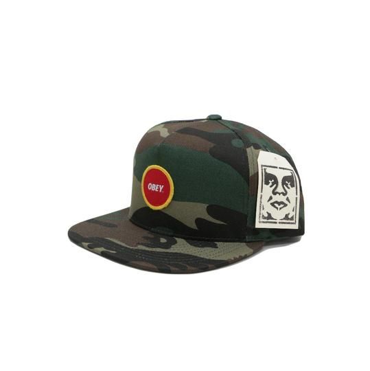 OBEY CIRCLE PATCH SNAPBACK CAP FIELD CAMO/オベイ サークル パッチ