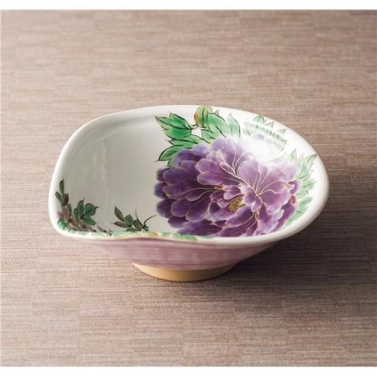 京焼・清水焼 土渕陶あん(陶あん窯) 白掛紫草花八.五寸鉢 – SEIKADO