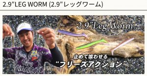 【ネコポスOK】2.9″LEG WORM (2.9″レッグワーム)　Gary YAMAMOTO/ゲーリーヤマモト