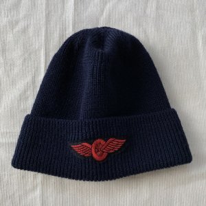 1940s style Knit cap Black & Navy