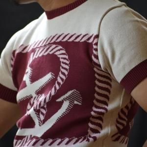 1950s Mens Summer Knit Wine Anchor