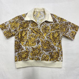 1940'S Style Pullover Shirt Yellow Cotton 
