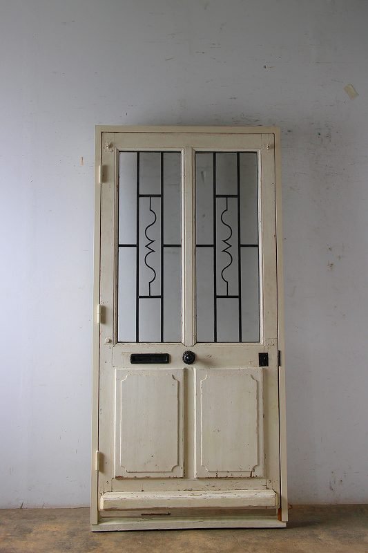 シンプルなアイアン飾り 玄関ドア 木枠完成品付き Bon Cote フランス アンティークドア 輸入販売 Diy感覚で取り付け簡単使えるドア 多数在庫