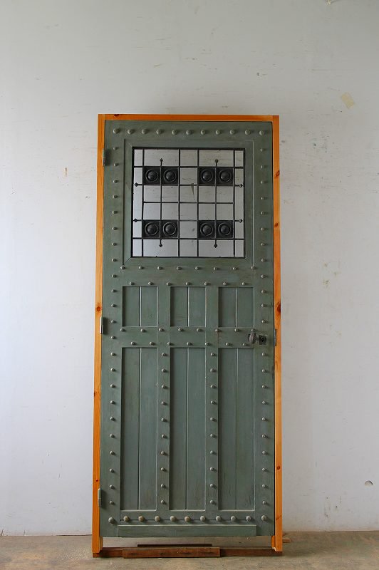 アンティーク鋲打 アイアン飾り 玄関ドア 木枠完成品付 フランス アンティークドア 直輸入販売 Boncote