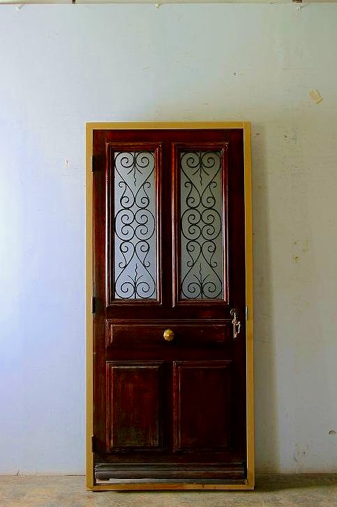 重厚感あるフランスアイアン飾り 玄関ドア 木枠完成品付 フランス アンティークドア 直輸入販売 Boncote