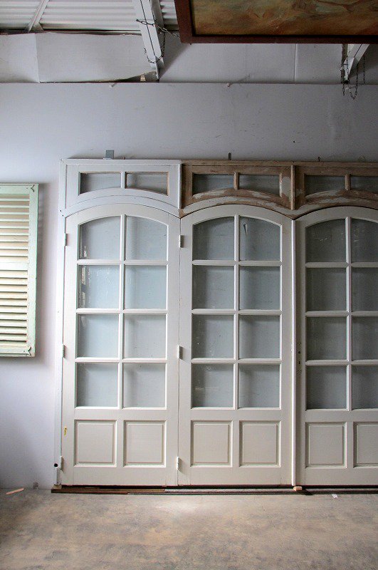 アンティーク オリジナル木枠付きガラスドア 4枚組 - フランス アンティークドア 直輸入販売 / boncote