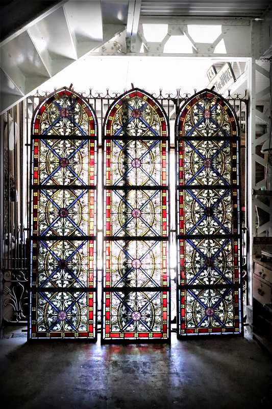 アンティーク 教会の特大ステンドグラス窓 - フランス アンティークドア 直輸入販売 / boncote