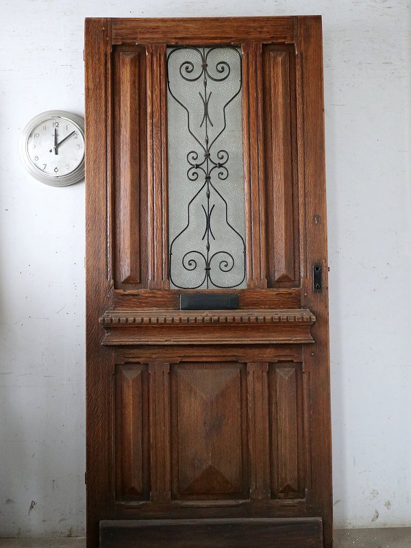 アンティークアイアン飾り玄関ドア 小窓付 - フランス アンティーク 