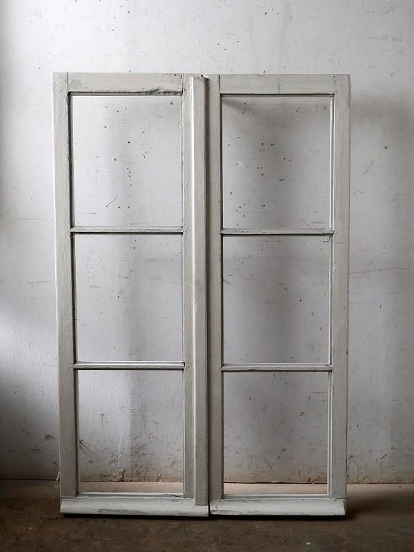 アンティーク 観音開きガラス窓 クレモン錠 - フランス アンティーク