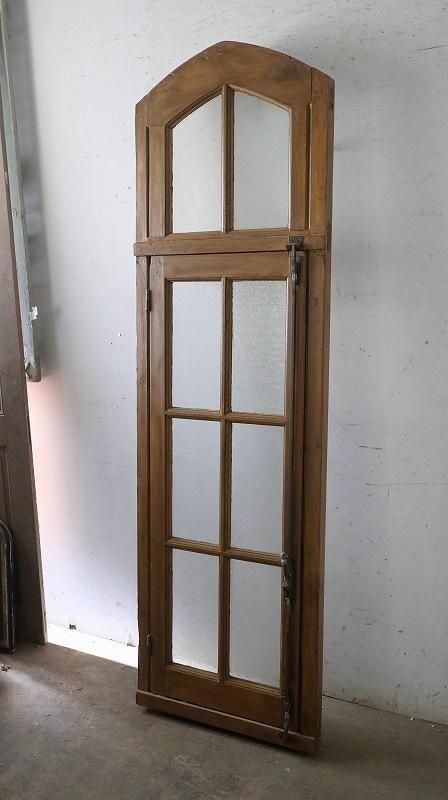フランスアンティークモノンクル付ガラス窓/フランス落とし扉/木製枠(77-216 フランス アンティークガラス窓 | 枠付 - フランス アンティーク