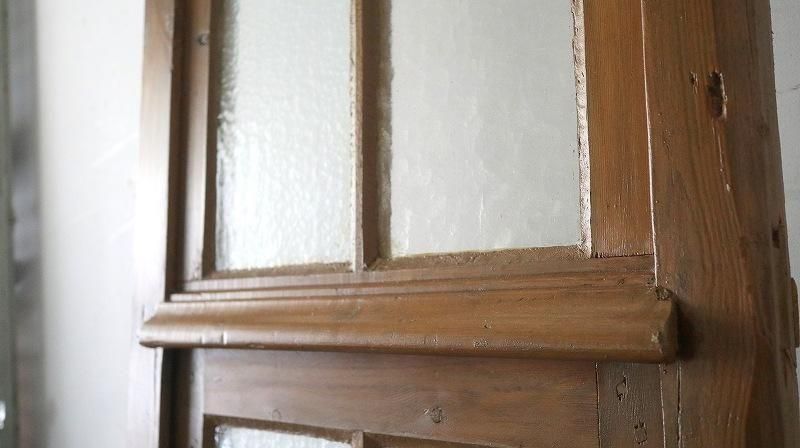 【antique】フランス ガラス窓 マスタードイエロー アンティーク フレンチ小窓ドア | ガラスドア - フランス