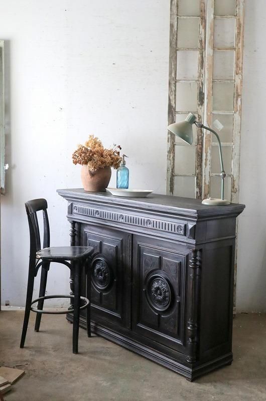 ダークシャビー アンティークカウンター ショップカウンター サイド