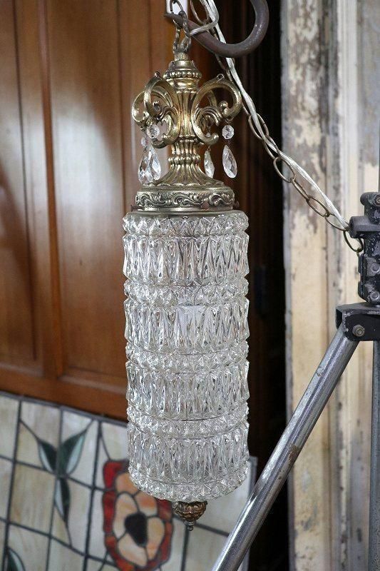 アンティークカッティンググラスランプ | 吊下げ式ペンダント