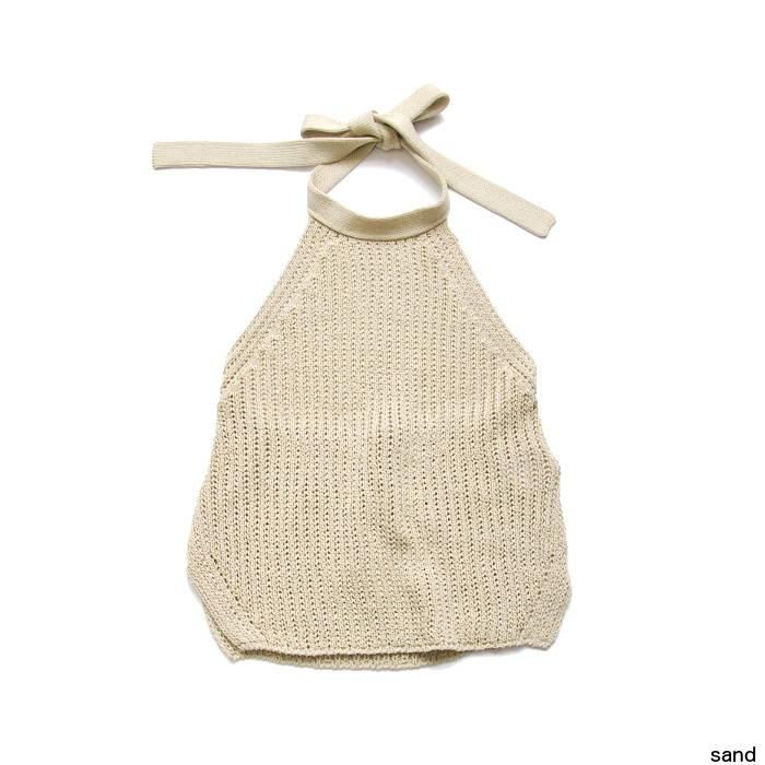 babaco ババコ loose knitted halter neck top ルーズニット