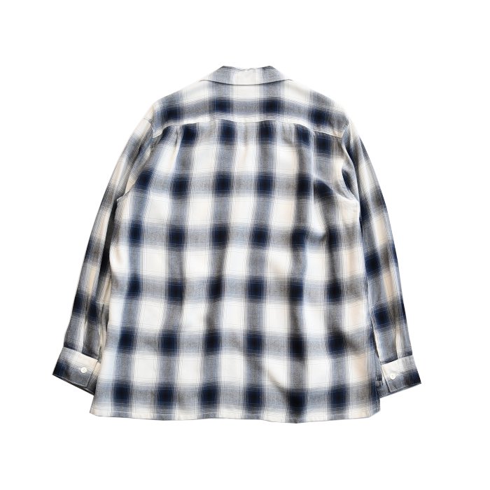 PHEENY フィーニー Rayon ombre check open collar shirtレーヨン