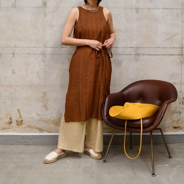 PHEENY フィーニー Ramie rayon mole wrap dress ラップドレス