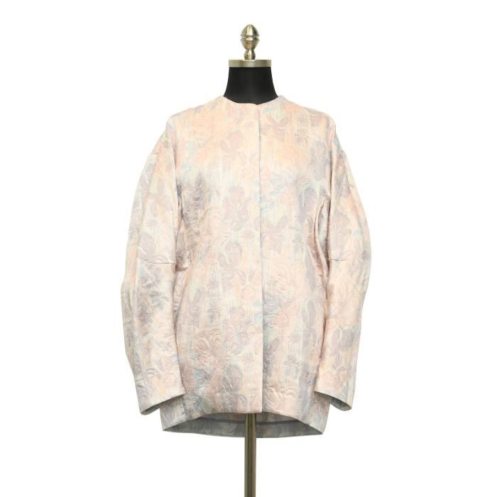 Ｈａｚｙ Ｆｌｏｒａｌ Ｊａｃｑｕａｒｄ Ｃｏａｔ - ノーカラージャケット