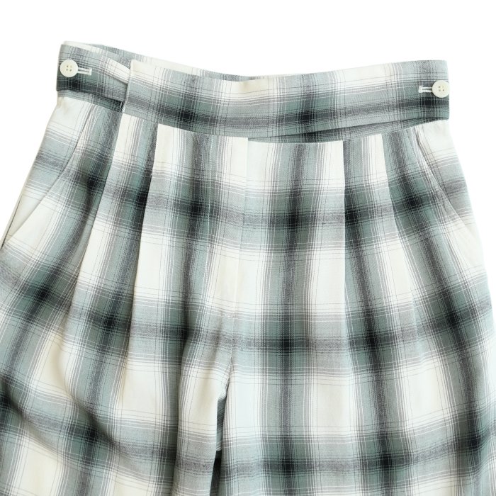 PHEENY フィーニー Rayon ombre check 2tuck slacks レーヨンオンブレチェック2タックスラックス PS22-PT08