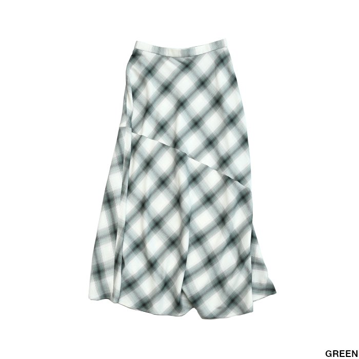 PHEENY フィーニー Rayon ombre check bias skirt レーヨンオンブレチェックバイアススカート PS22-SK02