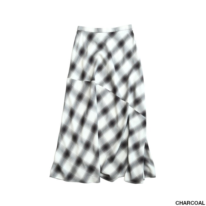 PHEENY フィーニー Rayon ombre check bias skirt レーヨンオンブレチェックバイアススカート PS22-SK02