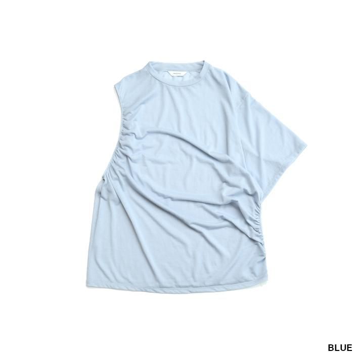 PHEENY フィーニー Cotton nylon seer asymmetry Tee コットンナイロン