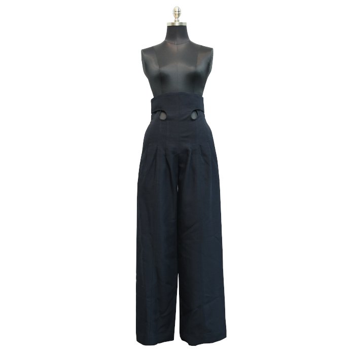 Mame Kurogouchi マメ クロゴウチ Viscose Hemp High Waisted Trousers