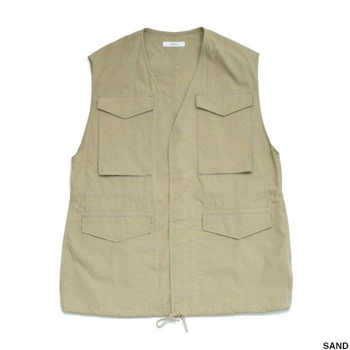 PHEENY フィーニー Cotton Nylon dump field jacket Vest コットン