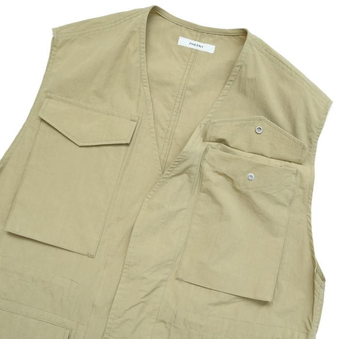 PHEENY フィーニー Cotton Nylon dump field jacket Vest コットン