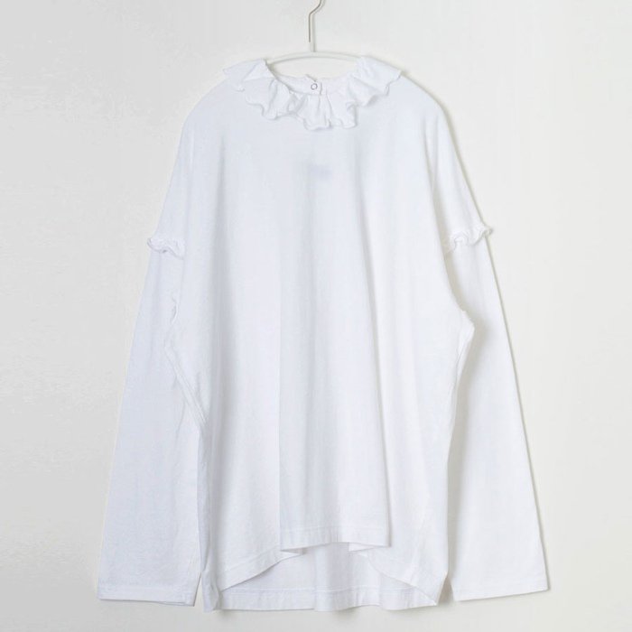 HOLIDAY ホリデイ SUPER FINE DRY RUFFLE COLLAR L/S TOPS スーパーファインドライラッフルカラー ロングスリーブトップス 23101021