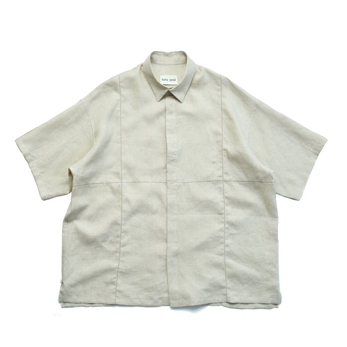 ED ROBERT JUDSON beta post エドロバートジャドソンベータポスト folding line half sleeve shirt  リネンポプリンシャツ B02W SH-18