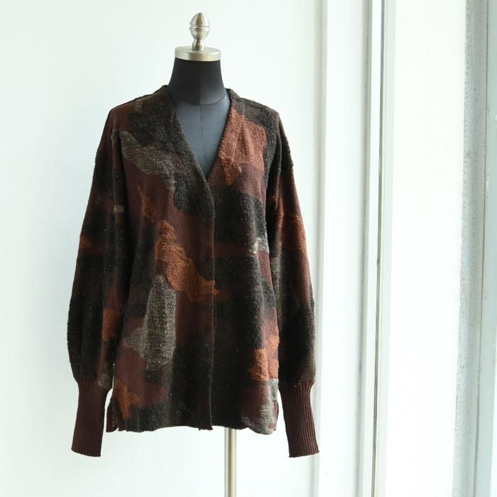 Mame Kurogouchi マメ クロゴウチ Pile Jacquard Knitted Cardigan