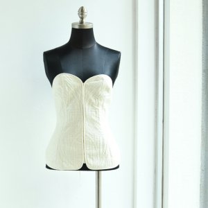 Mame Kurogouchi マメ クロゴウチ Floral Quilted Silk Bustier