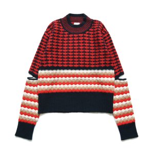 <img class='new_mark_img1' src='https://img.shop-pro.jp/img/new/icons50.gif' style='border:none;display:inline;margin:0px;padding:0px;width:auto;' />babaco ババコ Patterned Knit Pullover BA01-FK19