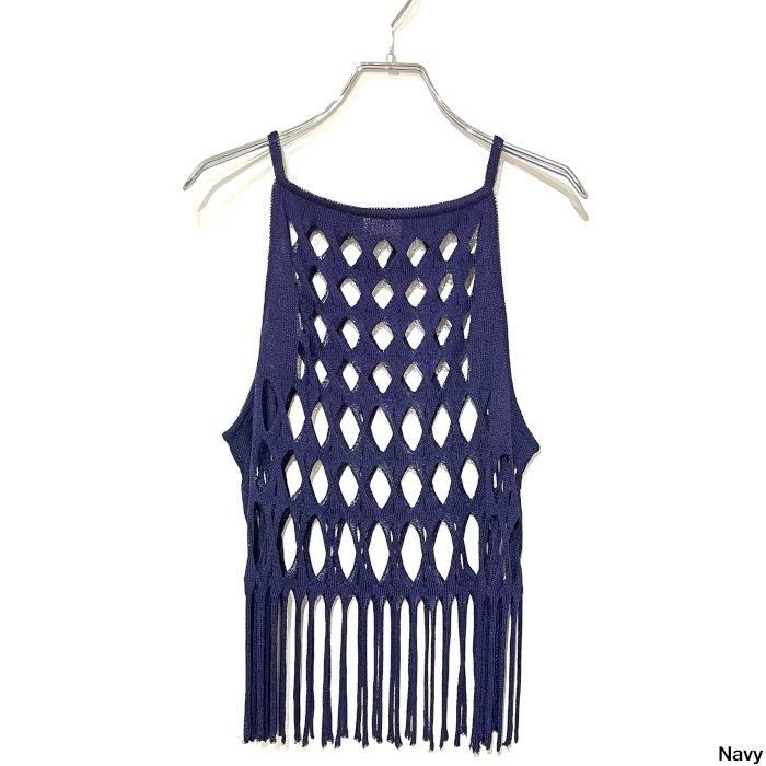 babaco ババコ 24ss Cable Fringe Tank Top