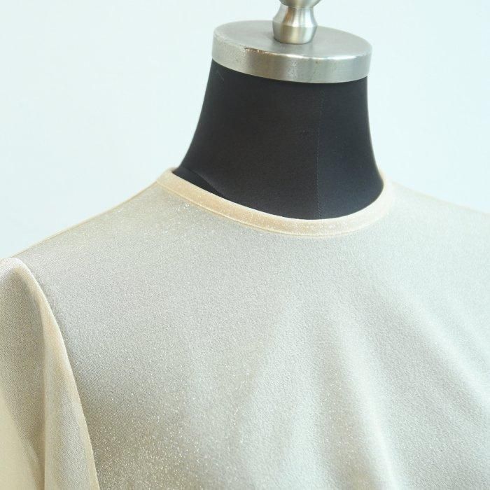 Mame Kurogouchi マメ クロゴウチ Lamé Jersey Cropped Sheer Top